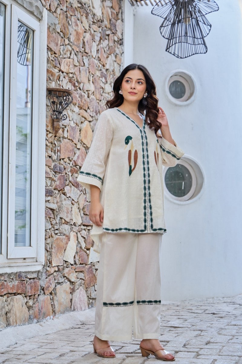 Wings Of Elegance Cotton Embroidered Coord Set