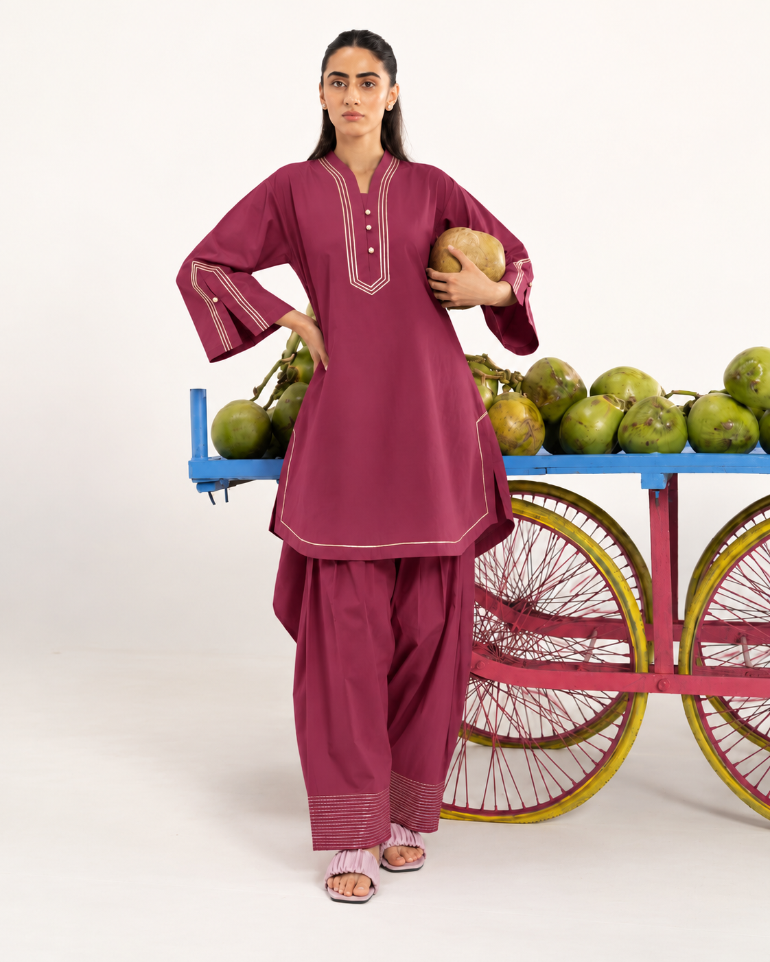 Mulberry glow charm farshi set