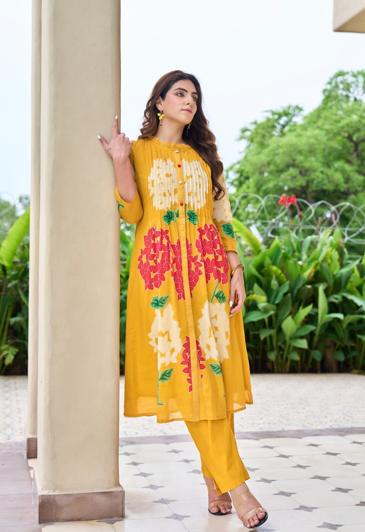 Sunshine Blossom Mal Cotton Kurta Set