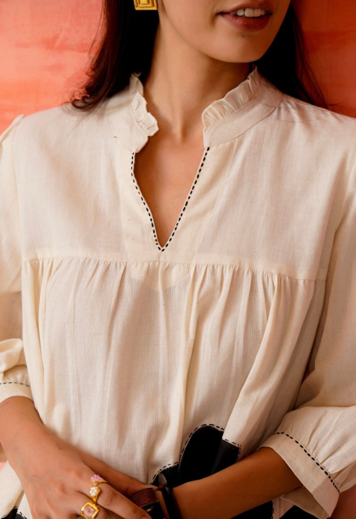 Monochrome Petals Midi Dress