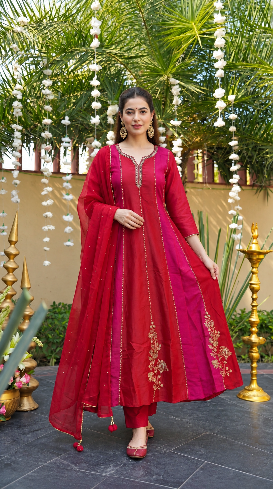 Crimson royale mehfil anarkali set