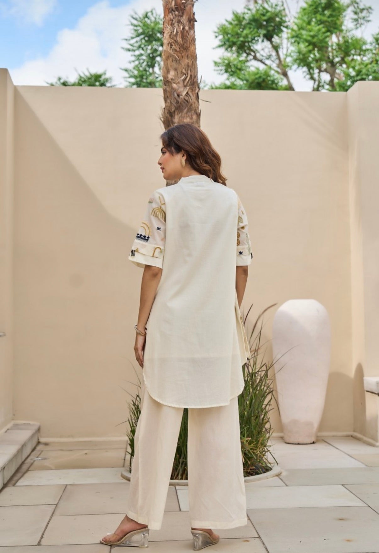 Classic Cream Embroidered Co-ord Set