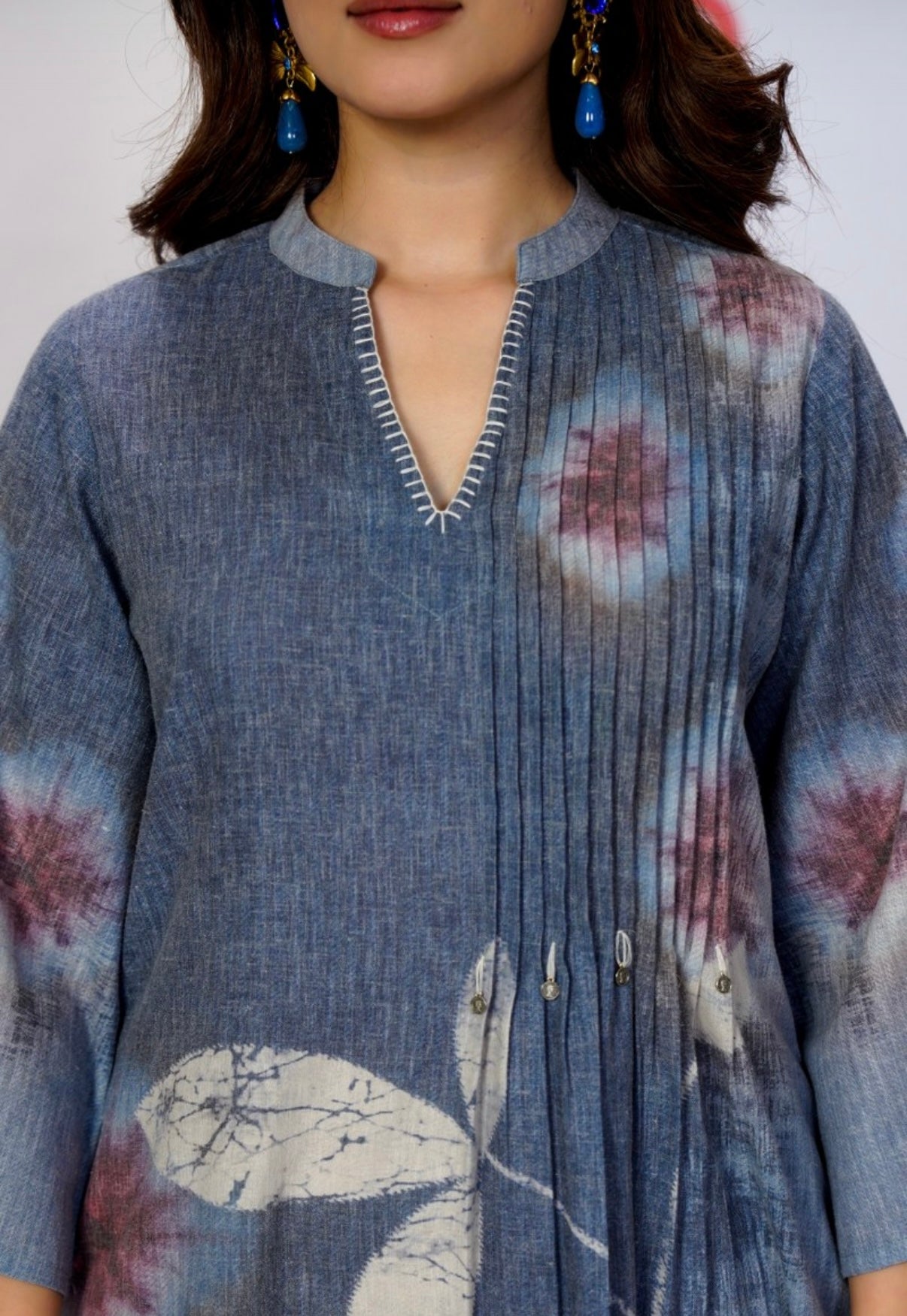 Indira Soft Indigo Art Cotton Kurta Set With Duppata