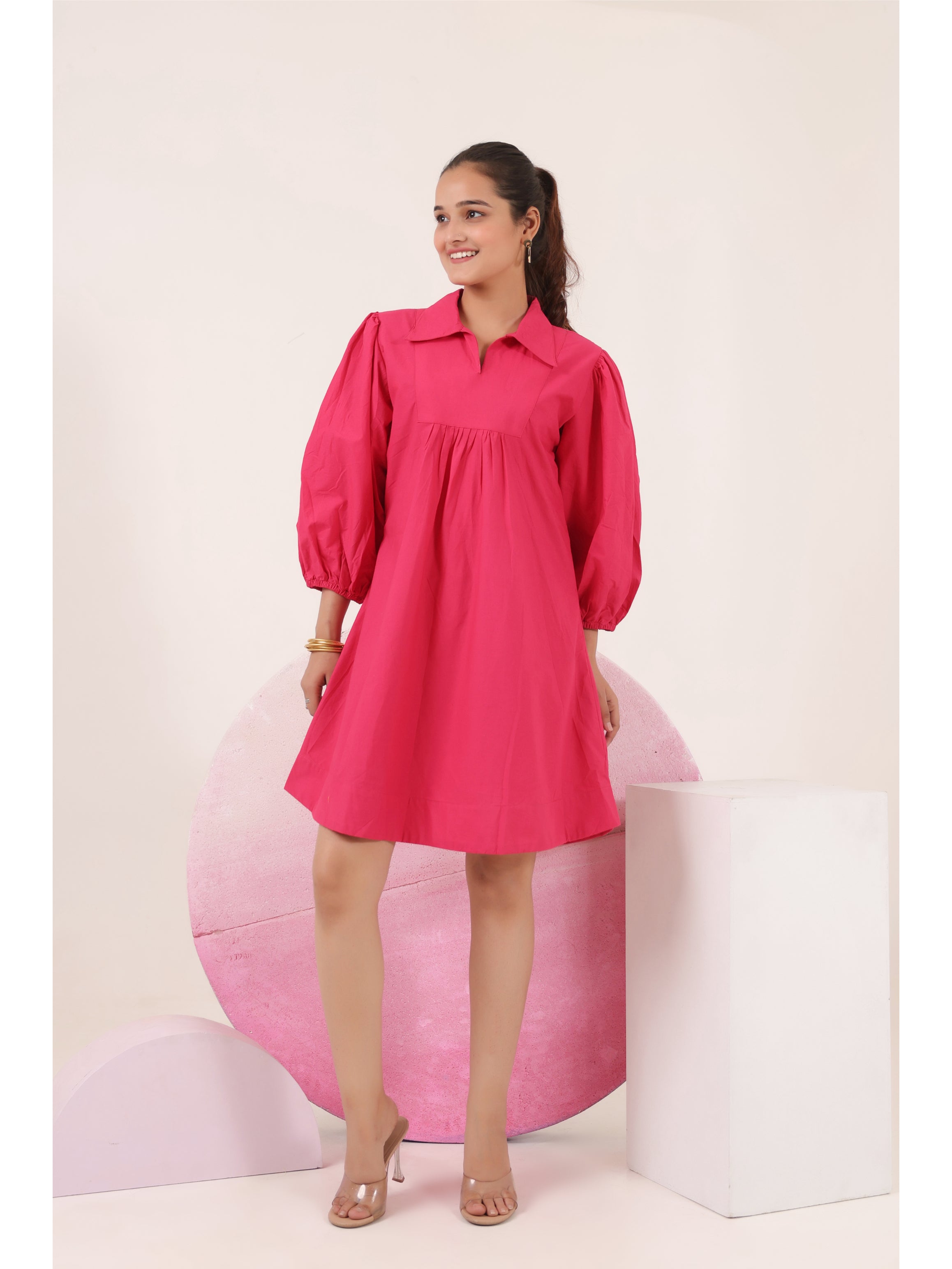 APEROL POPLIN DRESS IN CANDY