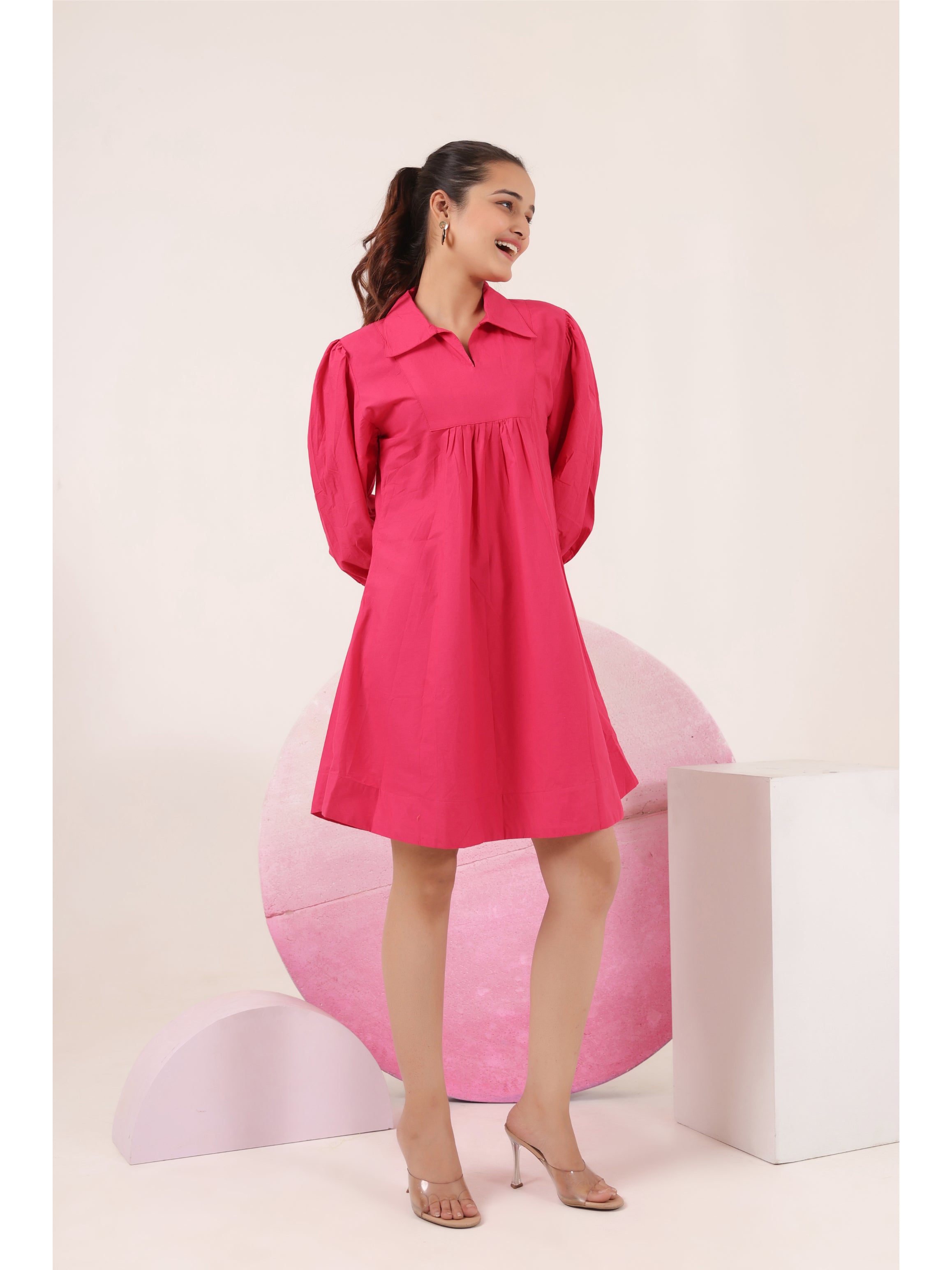 APEROL POPLIN DRESS IN CANDY