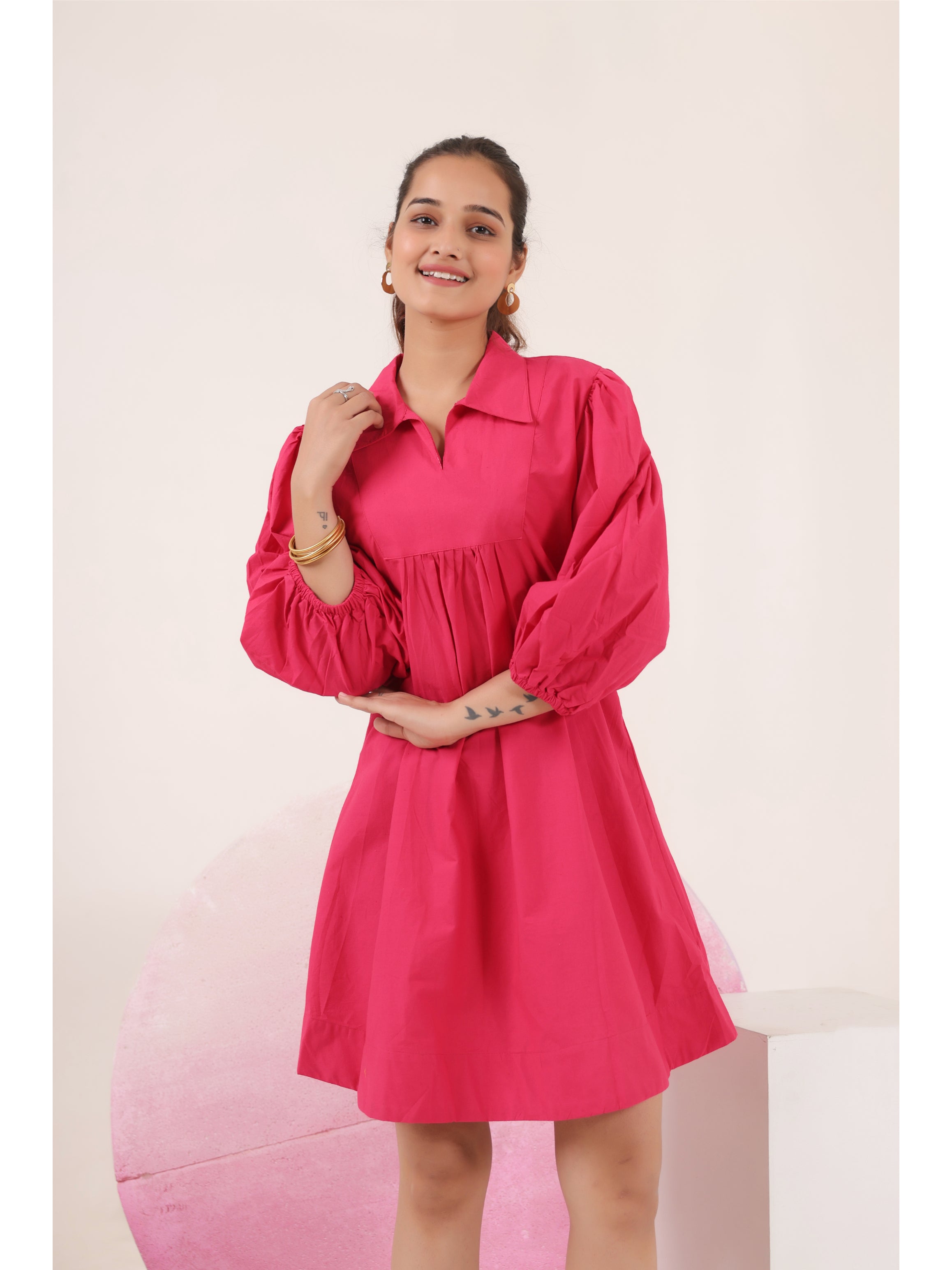 APEROL POPLIN DRESS IN CANDY