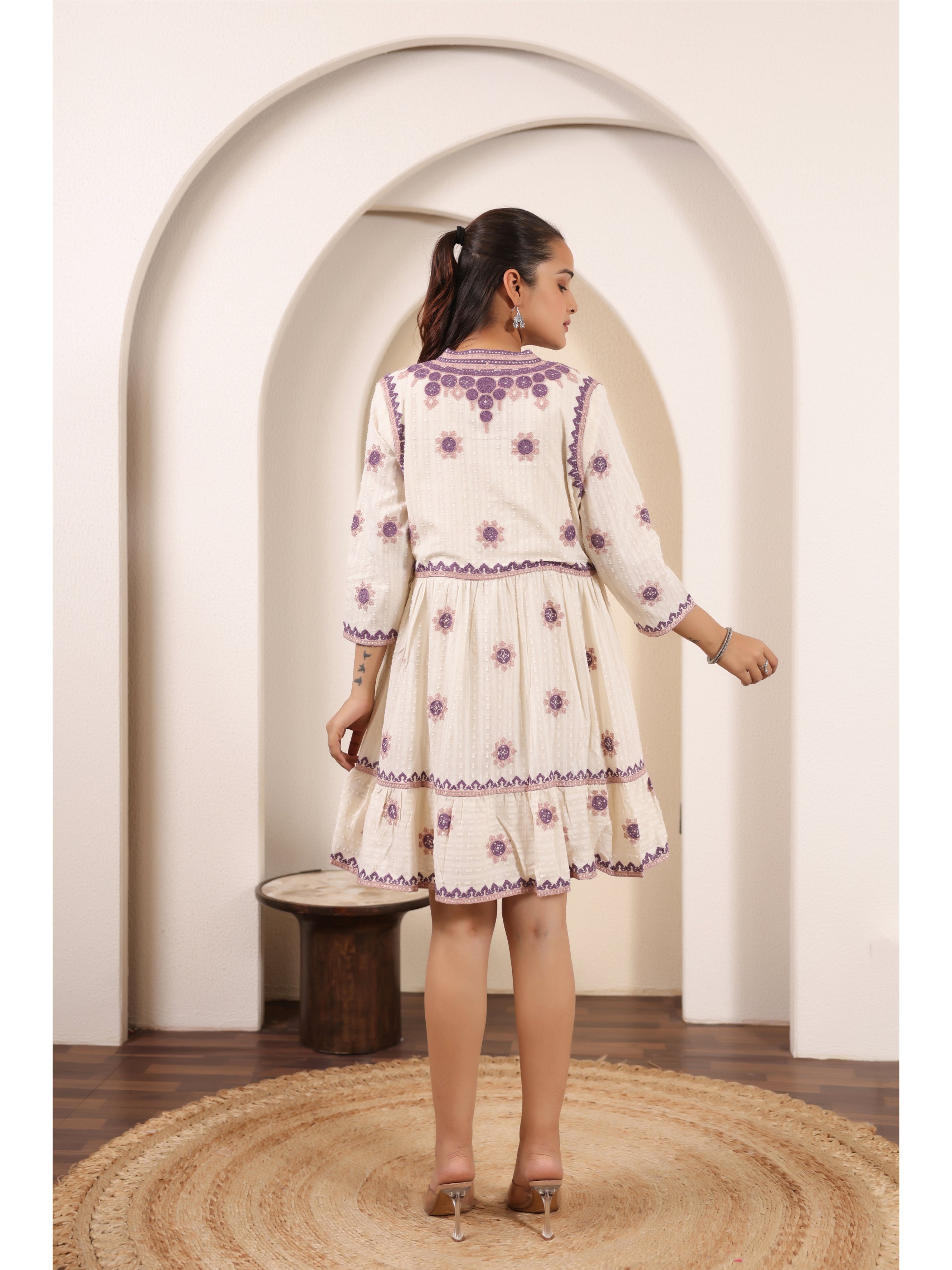 THE FLOWERY FLARE COTTON SHORT DRESS