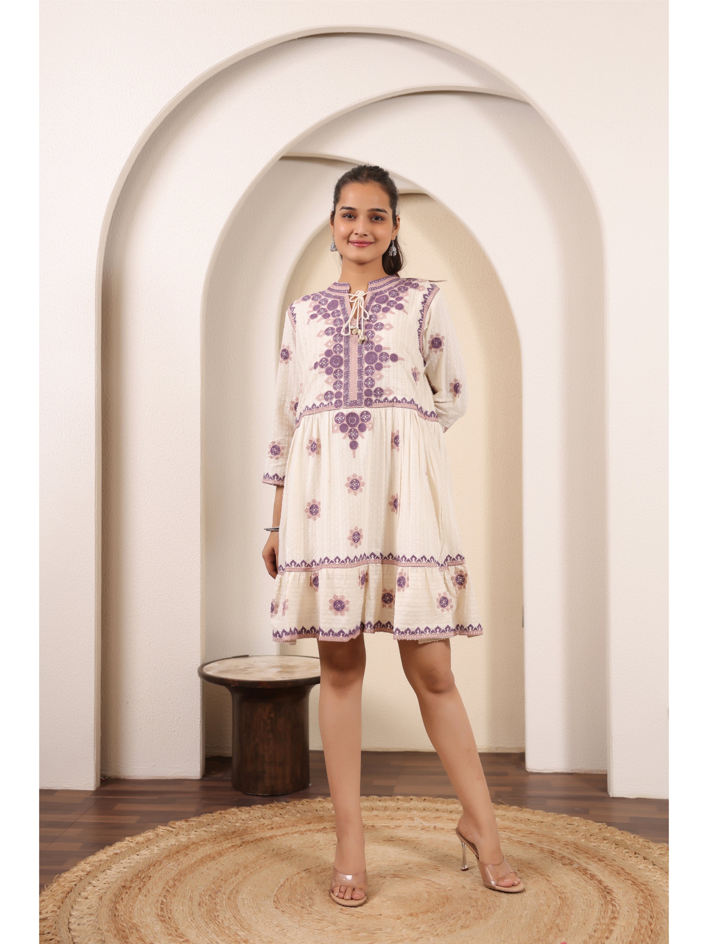 THE FLOWERY FLARE COTTON SHORT DRESS