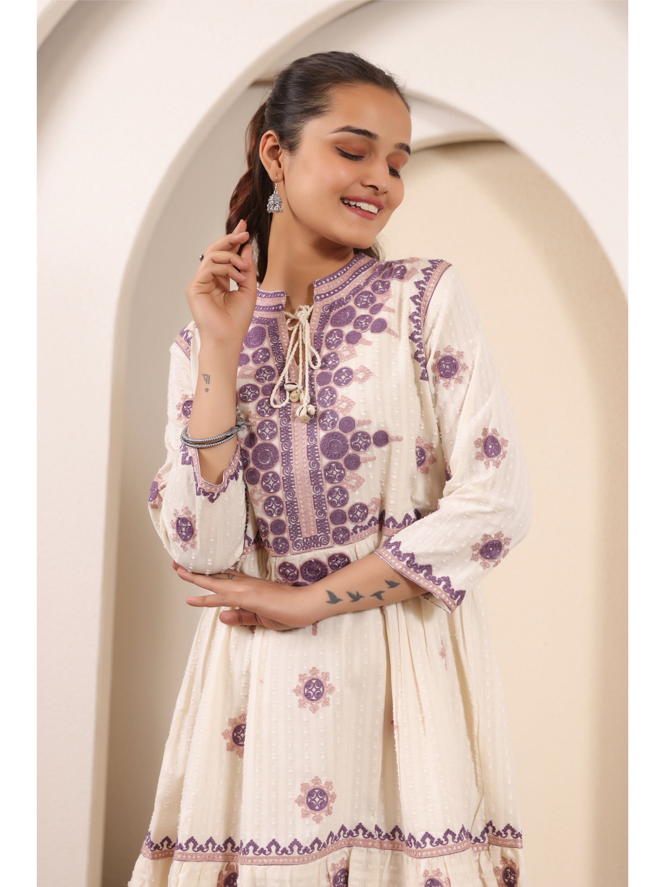 THE FLOWERY FLARE COTTON SHORT DRESS