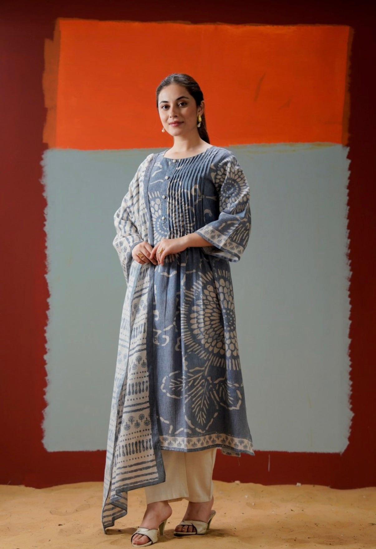 Prakriti Indigo Cotton Kurta Set With Duppata