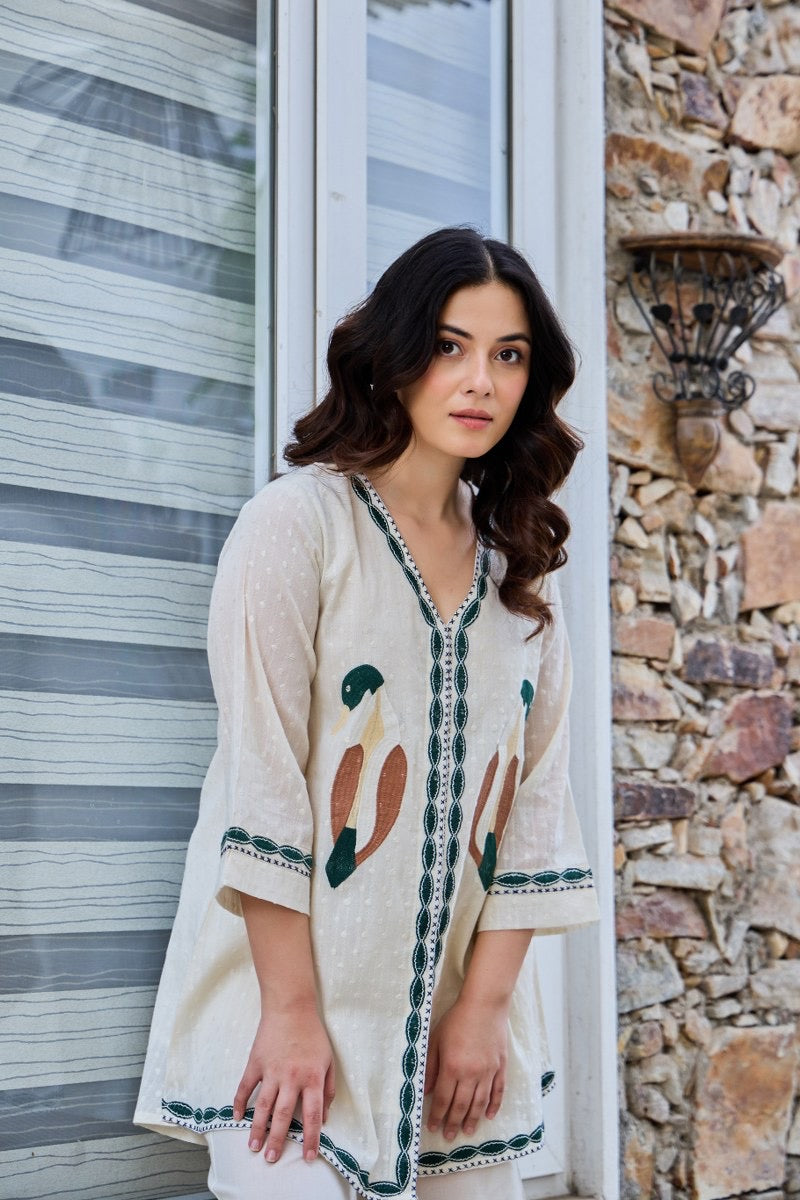 Wings Of Elegance Cotton Embroidered Coord Set