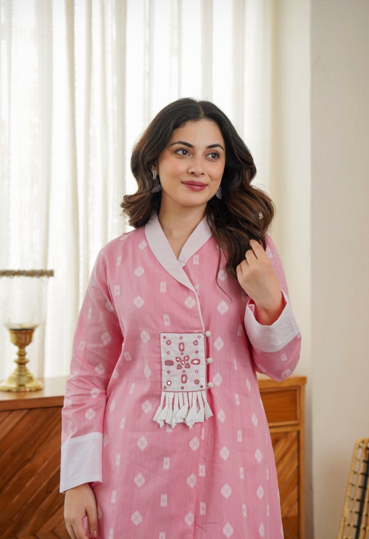 Blush Blossom Embroidered Kurta Set