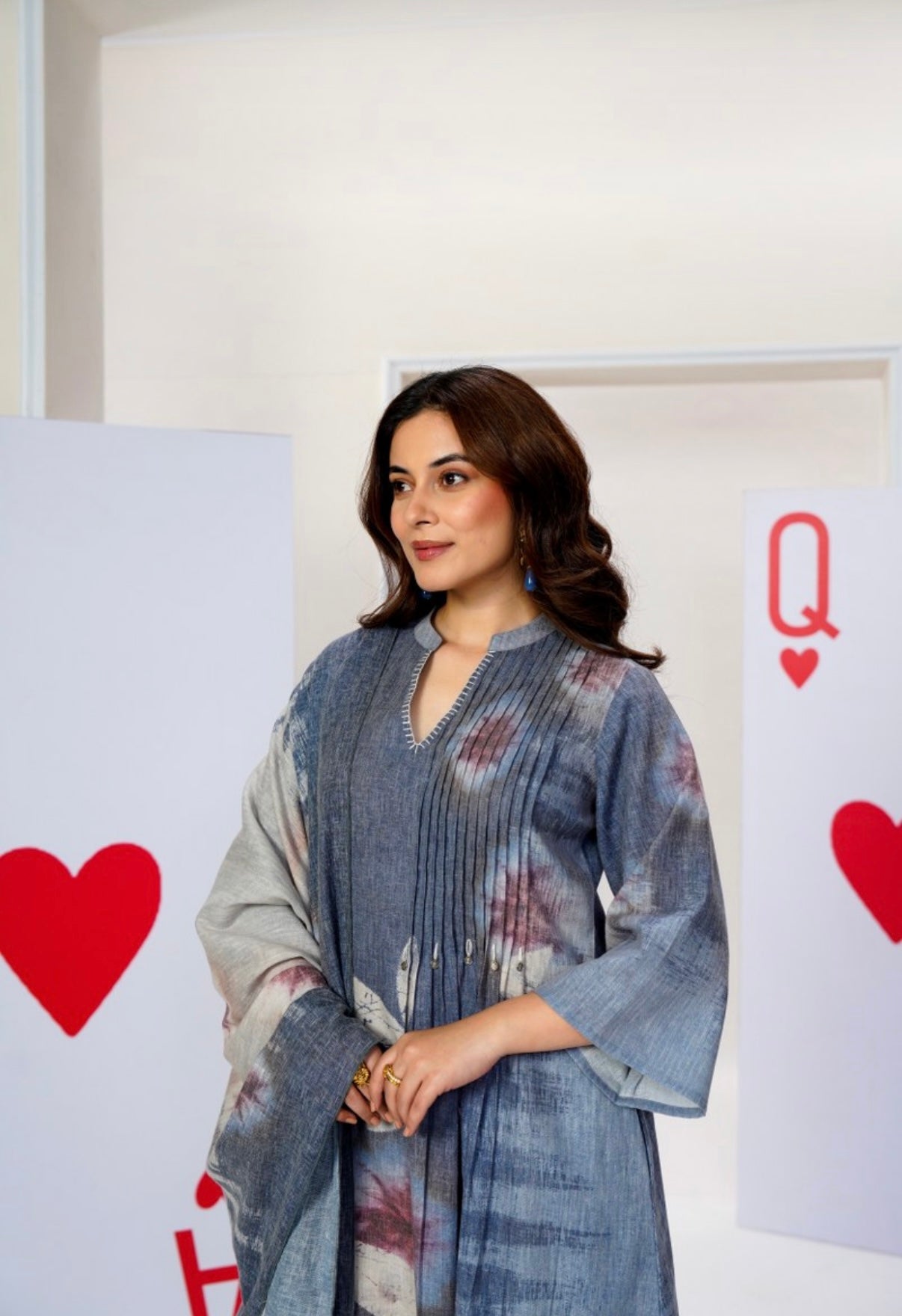 Indira Soft Indigo Art Cotton Kurta Set With Duppata