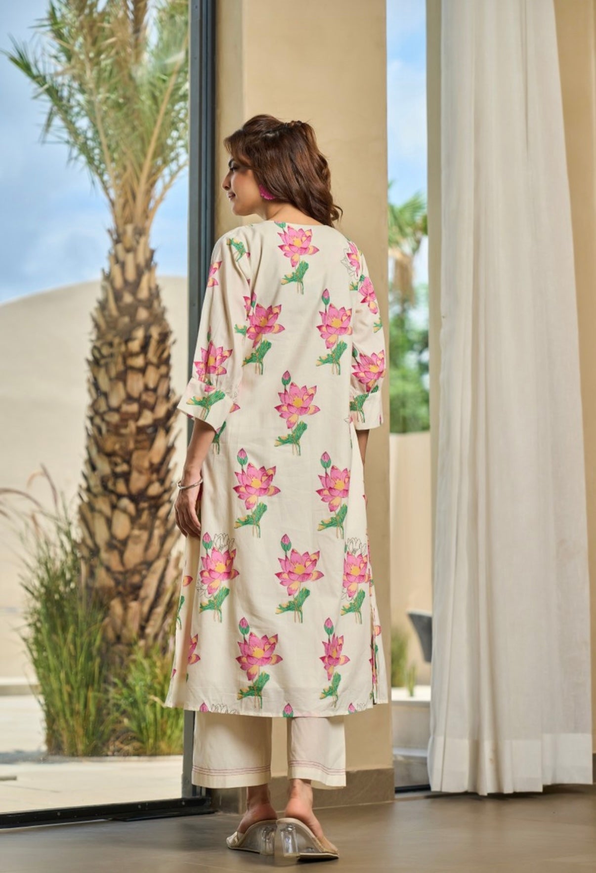 Blush Lotus Garden Kurta Set