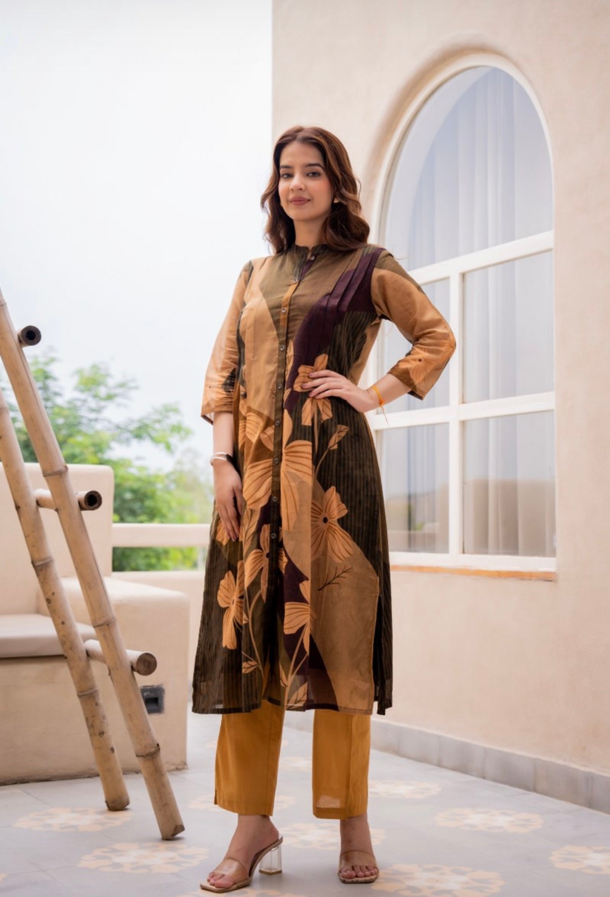 Amber Leaf Contemporary Cotton Kurta Set