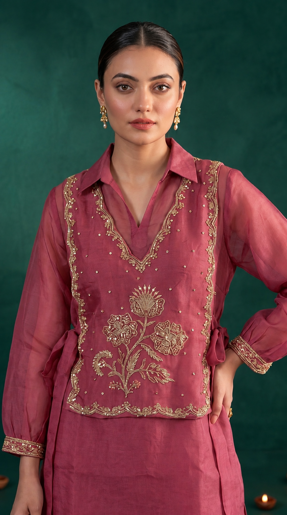 Regal blush luxe floral co-ord set