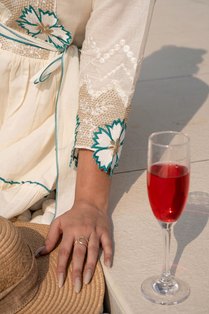 VAJOONI MOCHA TROPICS SHORT DRESS