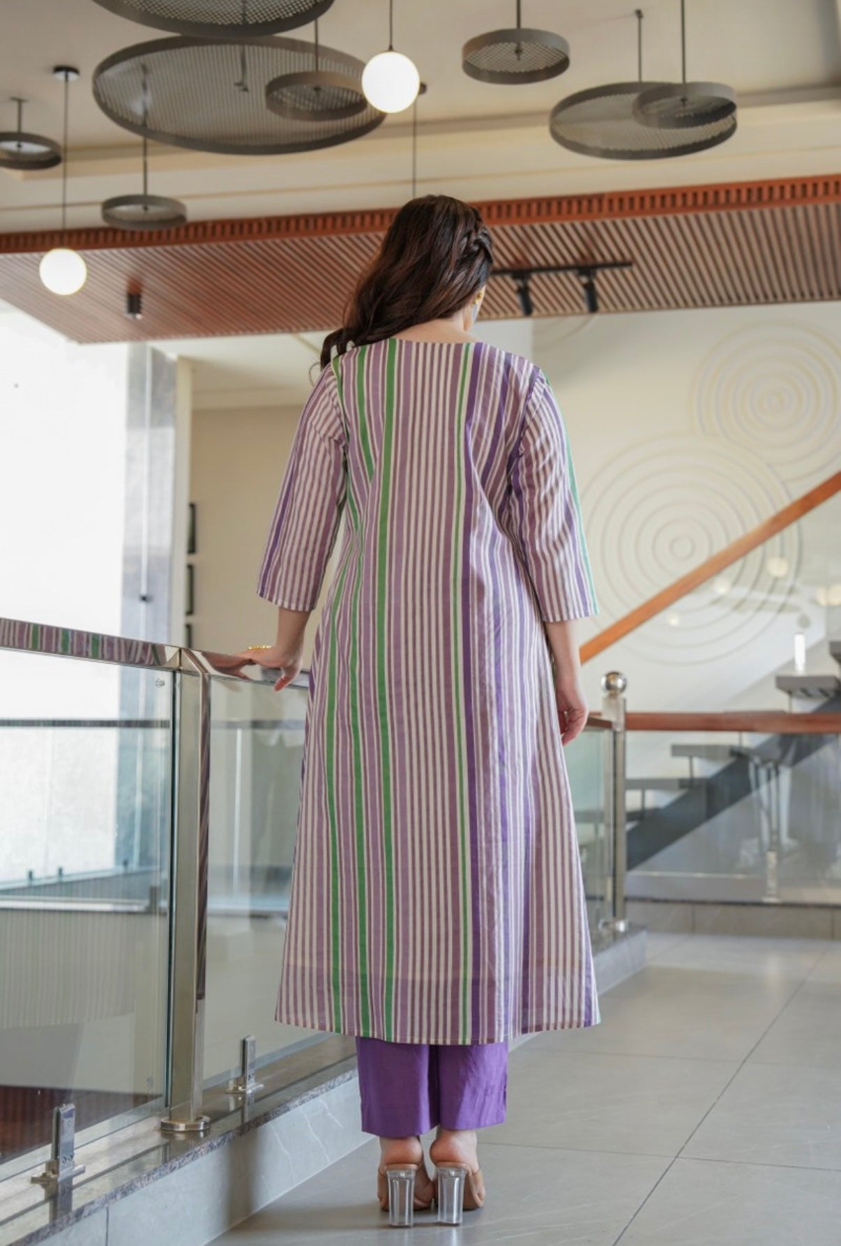 STRIPED FLORAL COTTON COORD SET