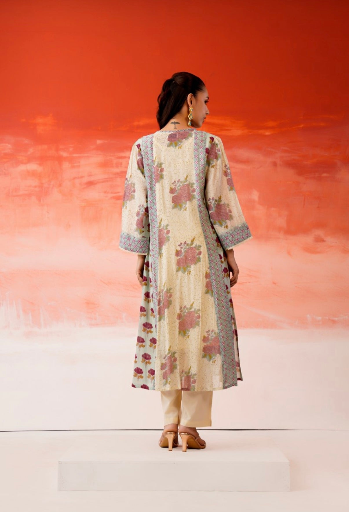 Soft Rose Meadow Cotton Kurta Set