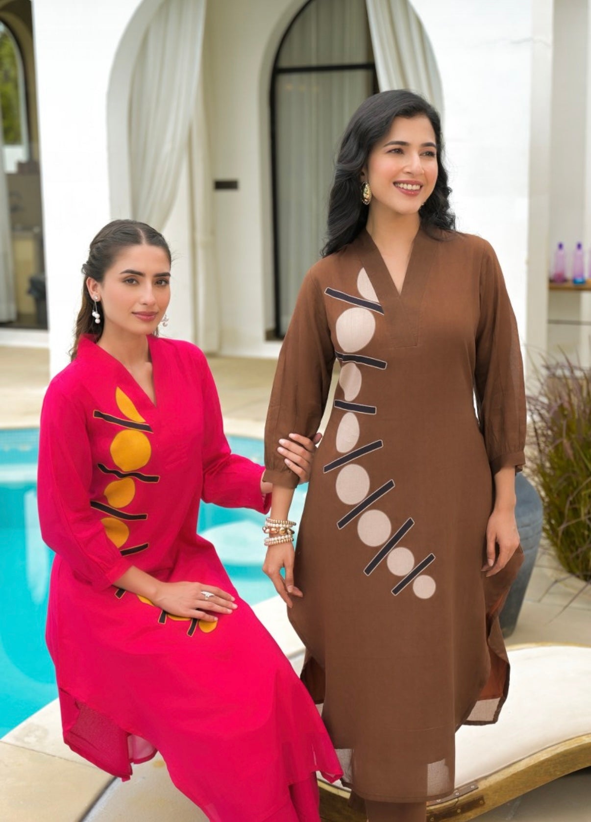 Fuchsia Sol Berry Modern Cotton Kurta Set
