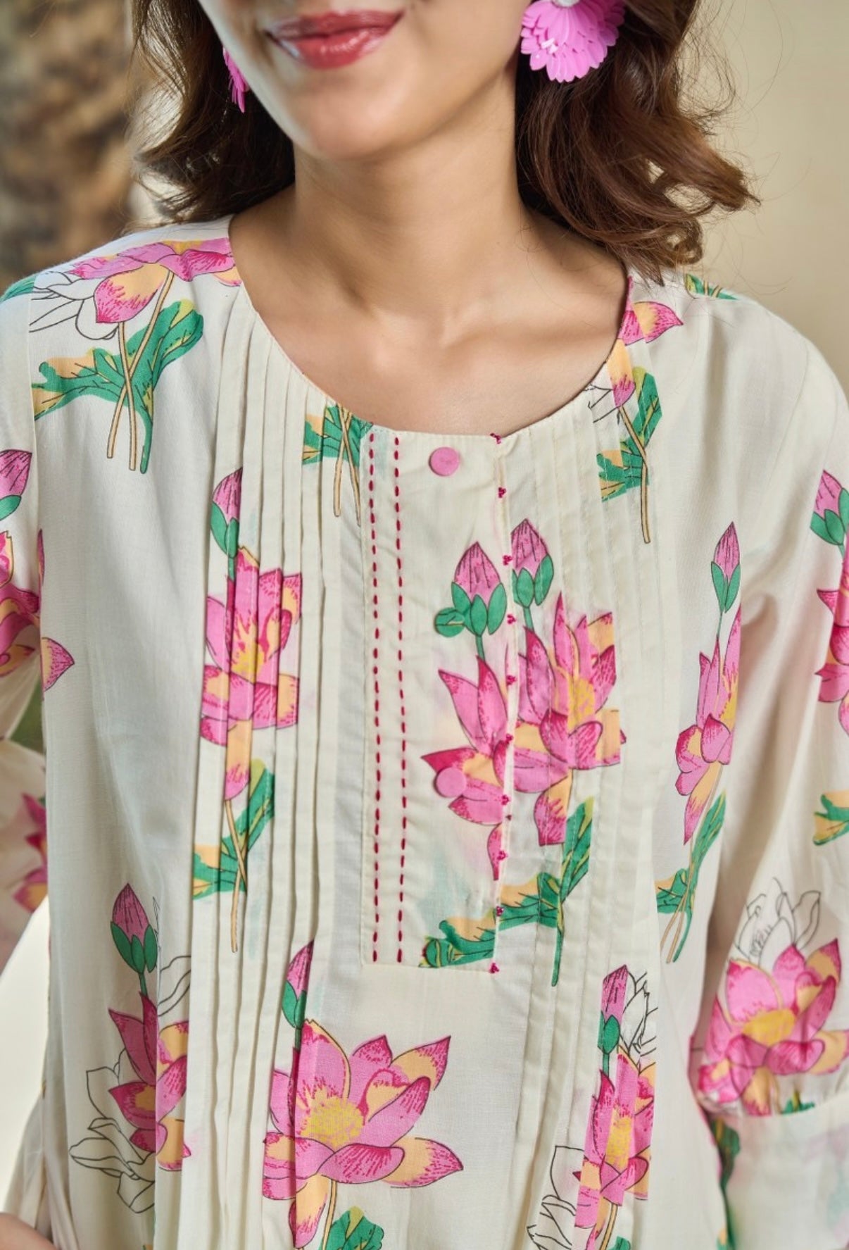 Blush Lotus Garden Kurta Set