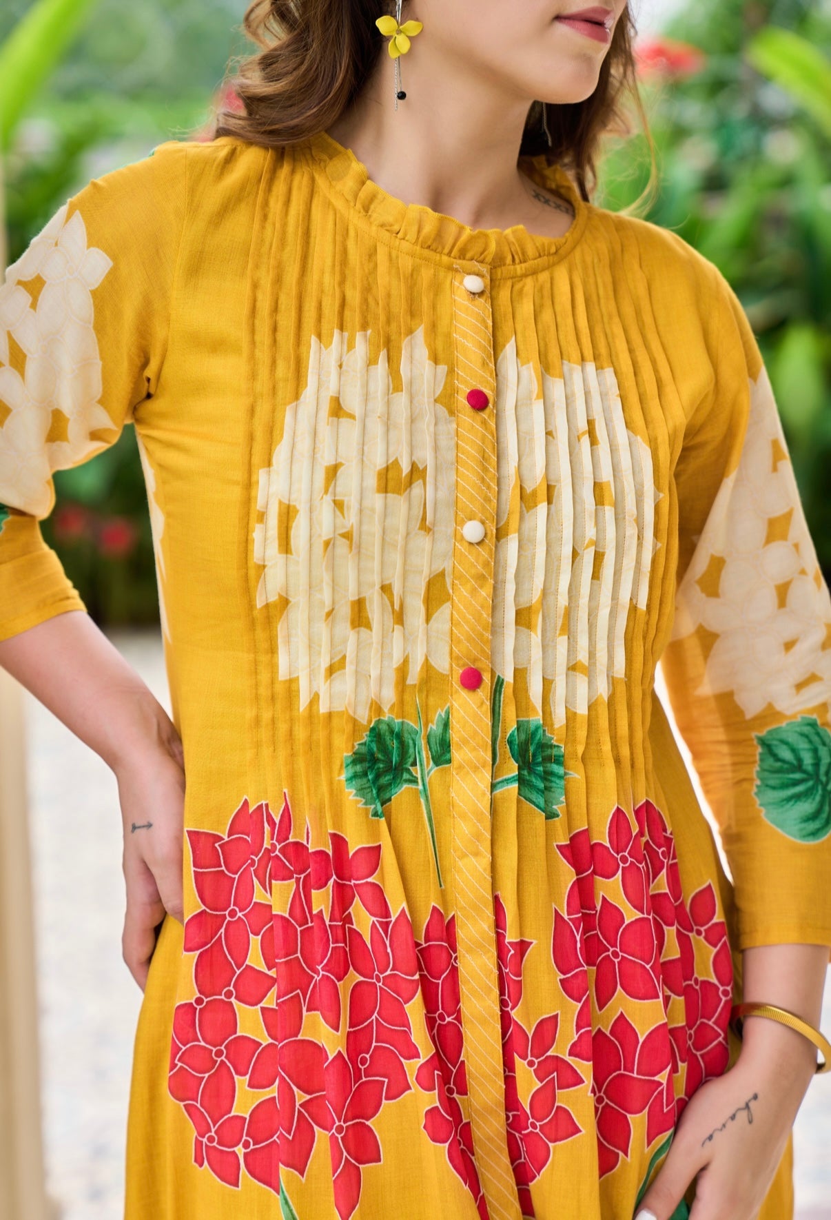Sunshine Blossom Mal Cotton Kurta Set