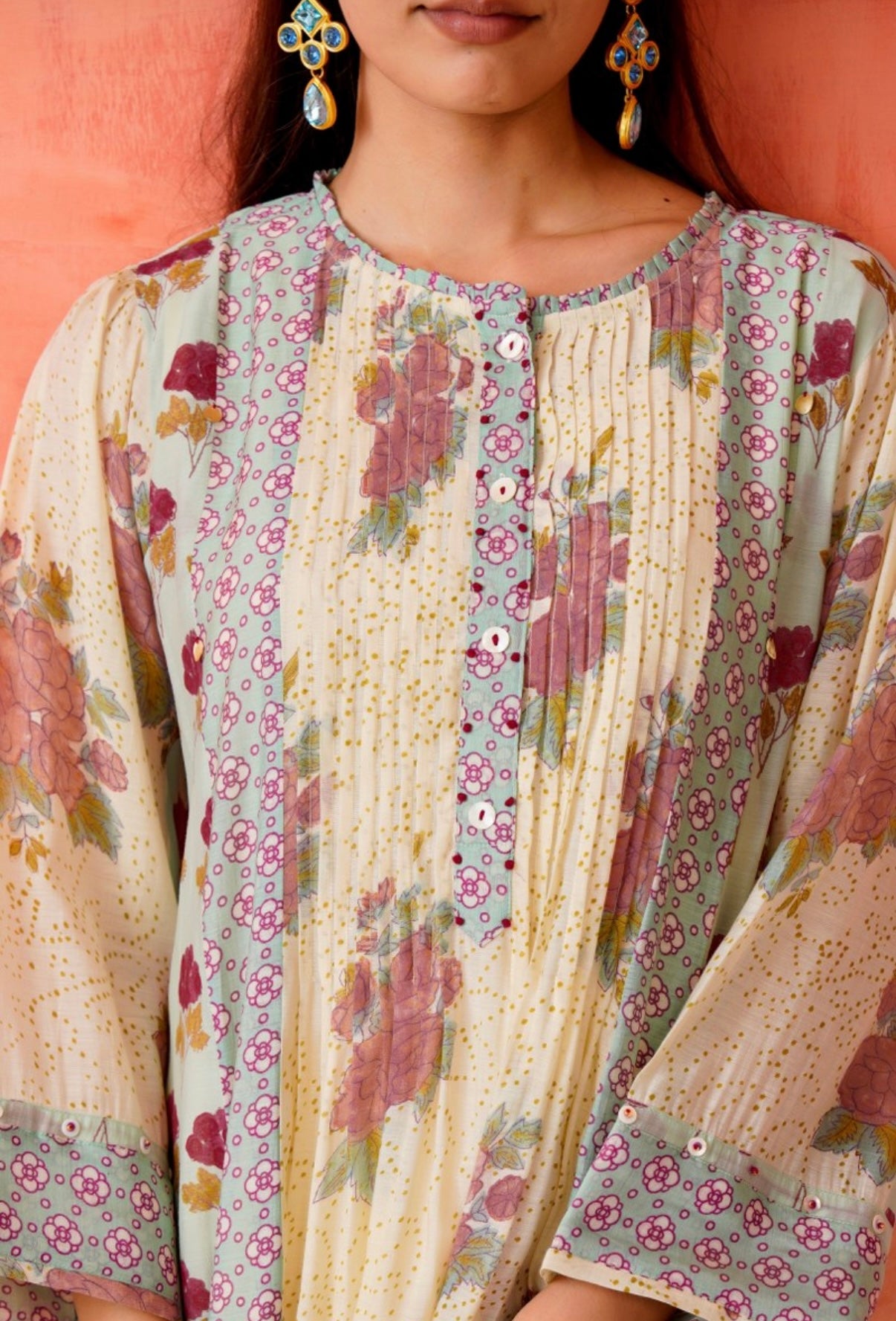 Soft Rose Meadow Cotton Kurta Set