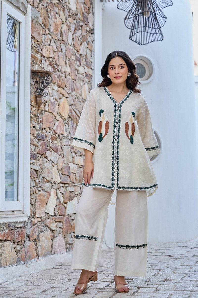 Wings Of Elegance Cotton Embroidered Coord Set