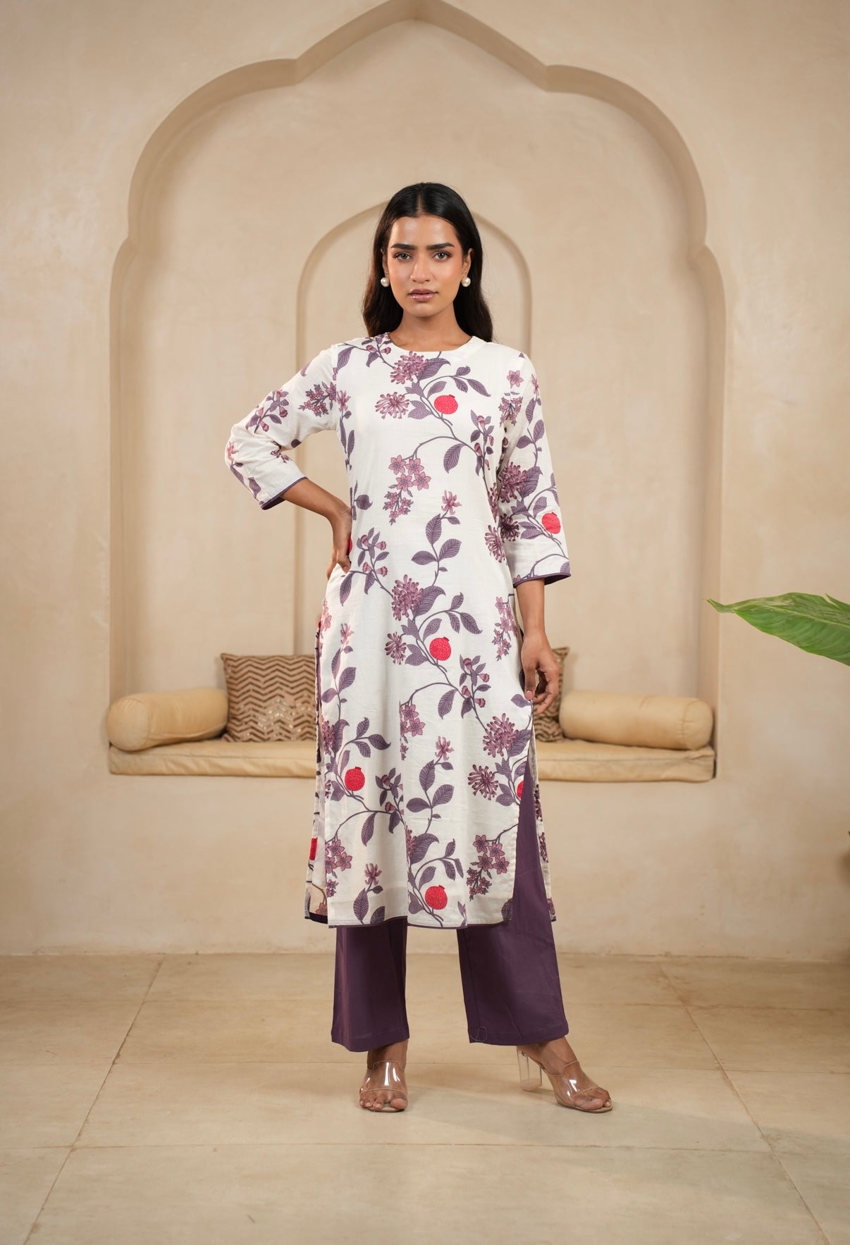Pomegranate Garden Cotton Mal Mal Kurta Set