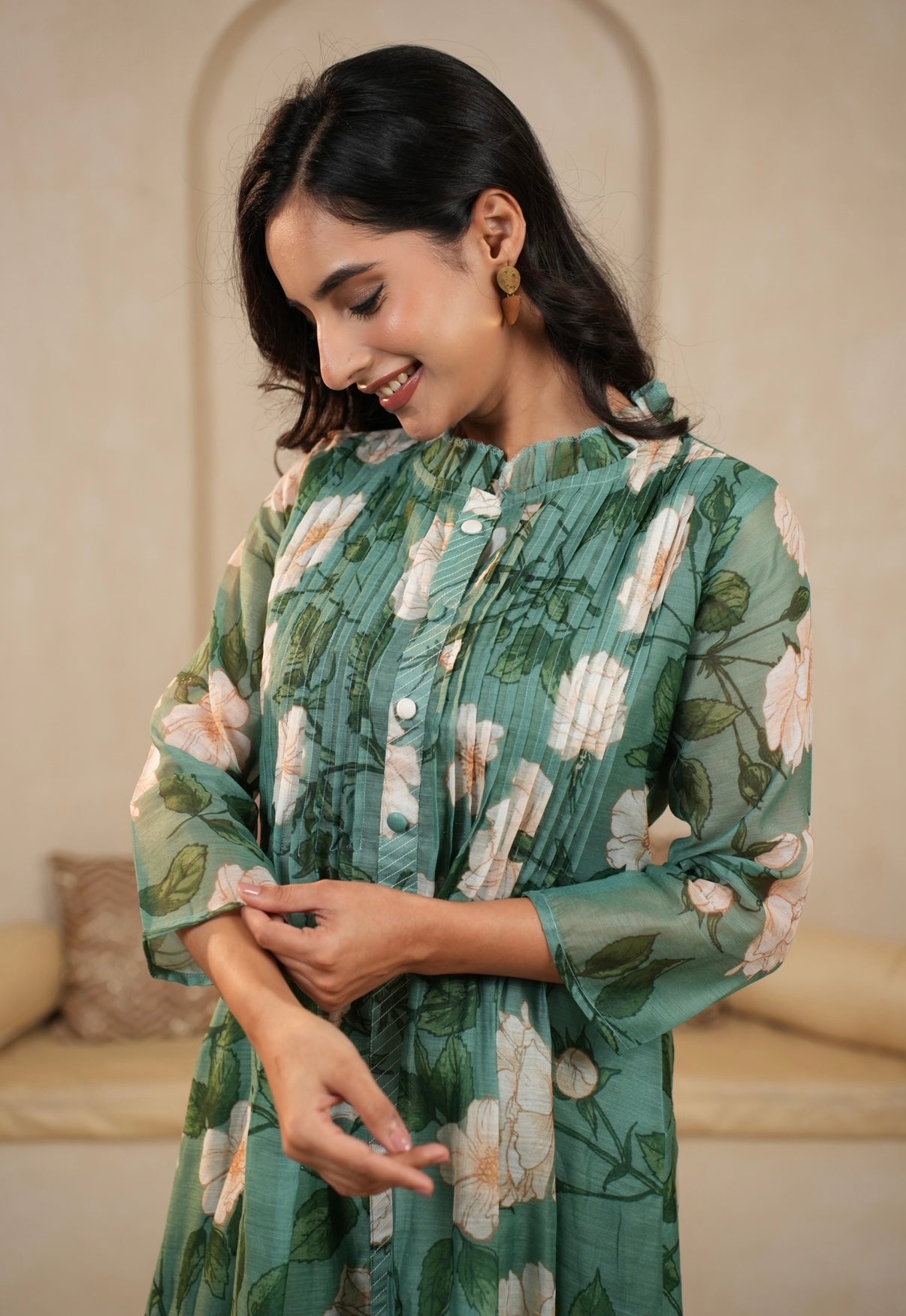 Green Meadow Mal Chanderi Kurta Set