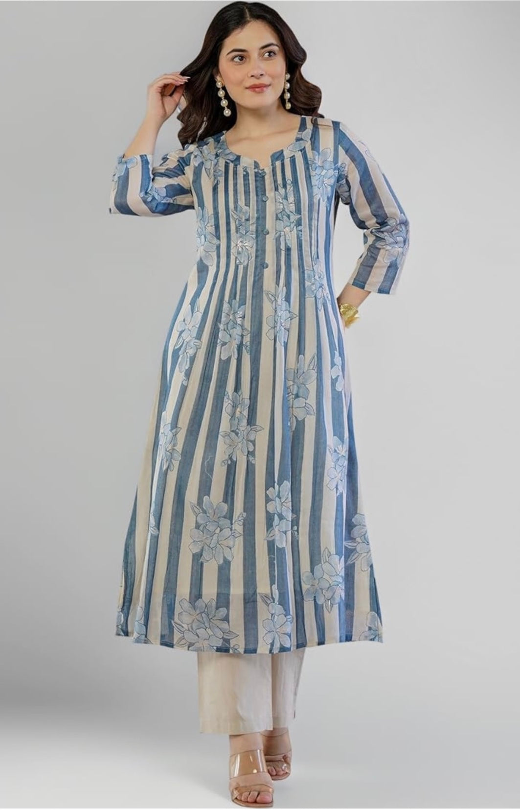 Ocean flora fusion kurta set