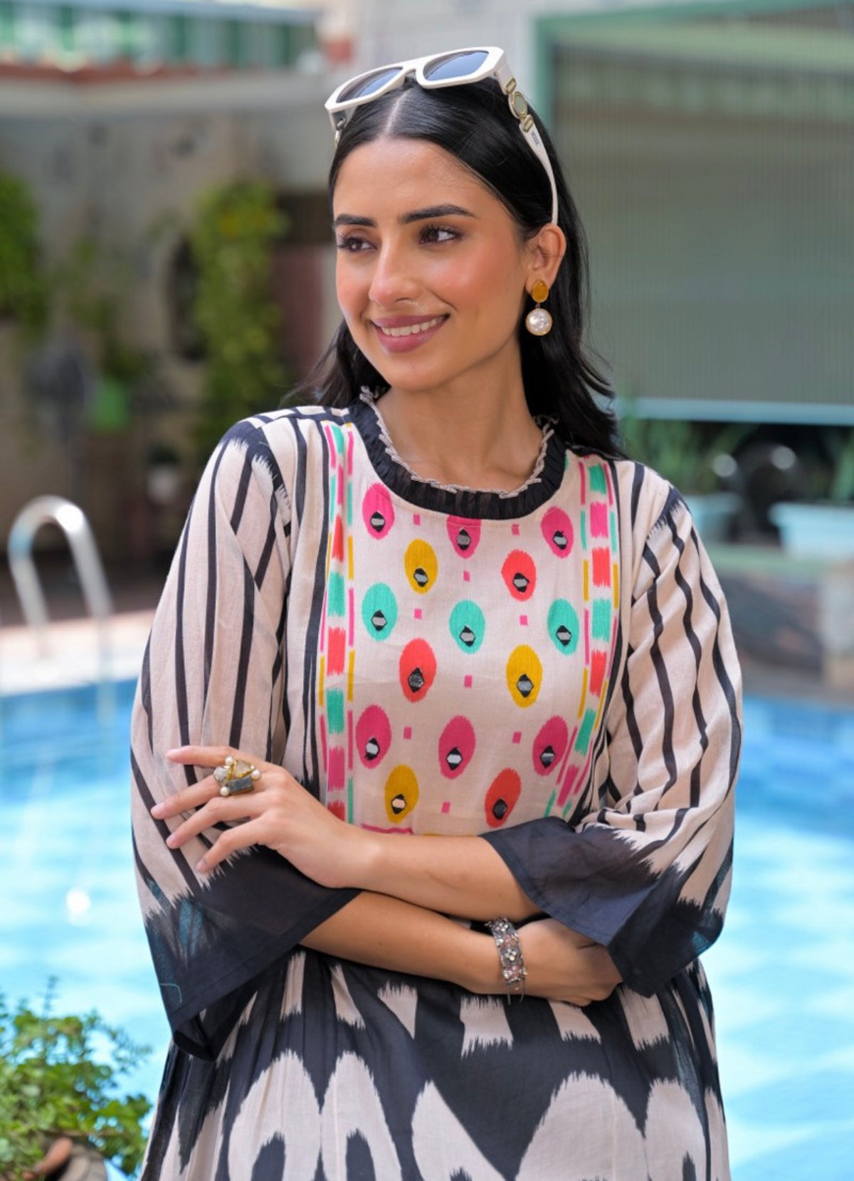 Urban ikkat fusion farshi set