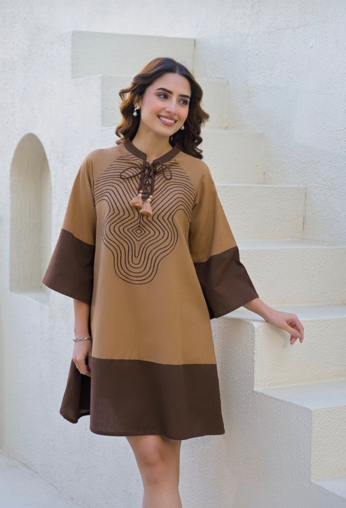 Mocha contour dress