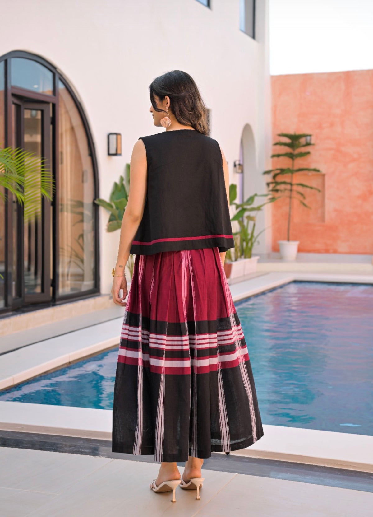 Sleek plaid fusion co-ord set