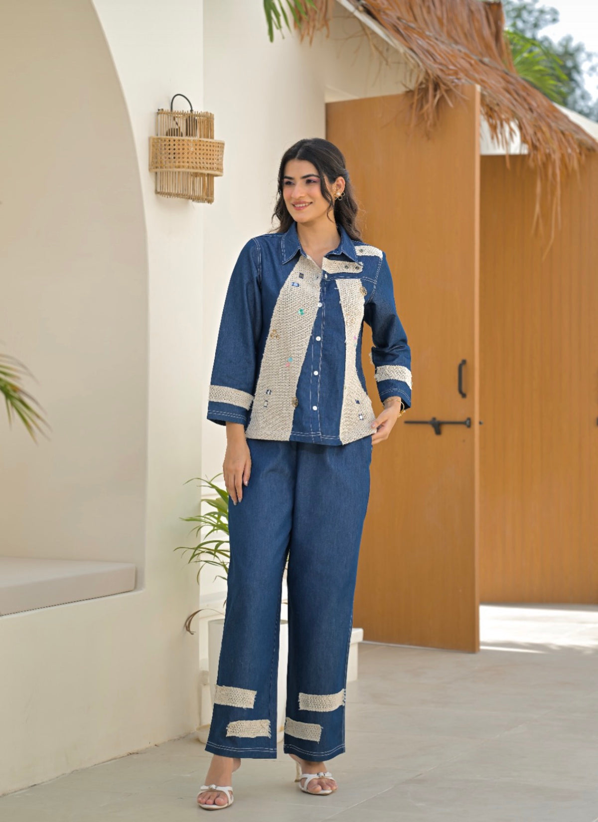 The indigo artisanal patchwork co-ord set