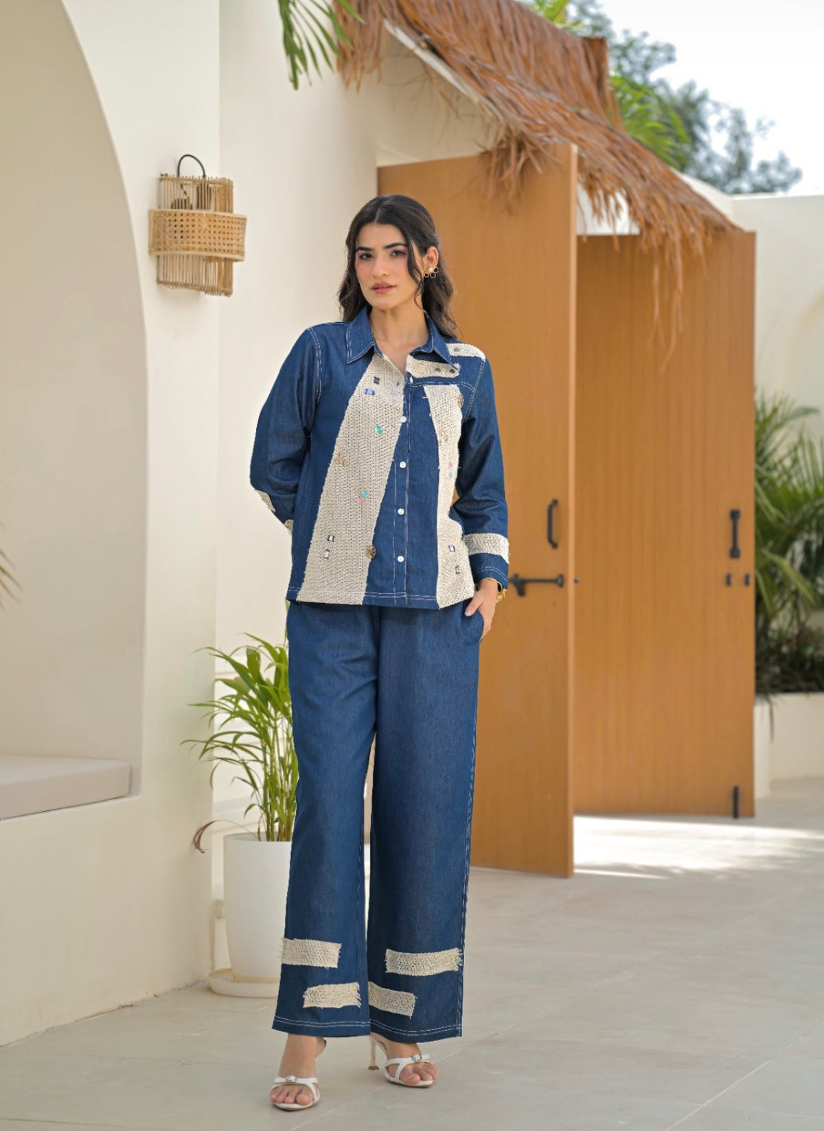 The indigo artisanal patchwork co-ord set