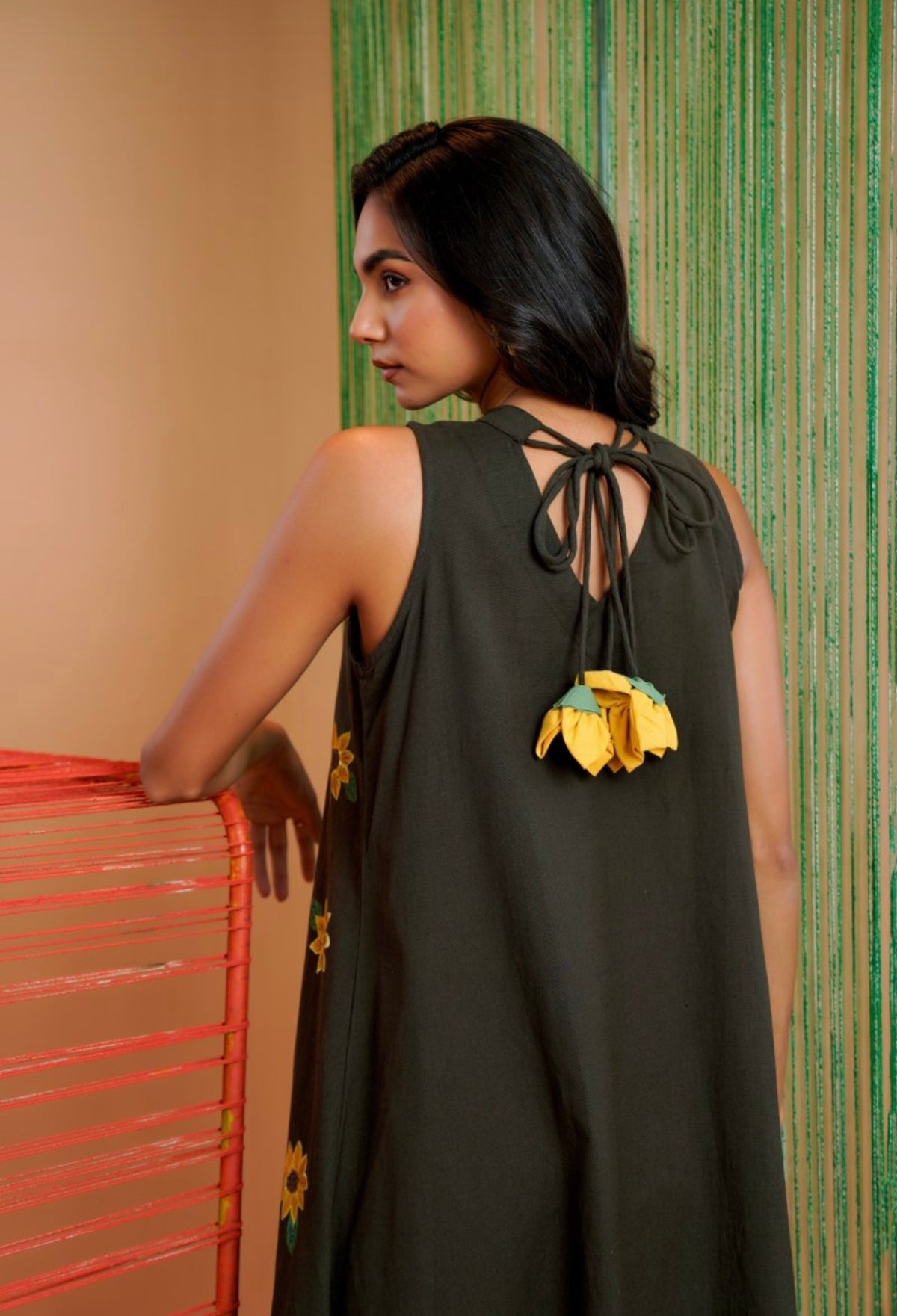 Midnight sunflower bloom kurta set