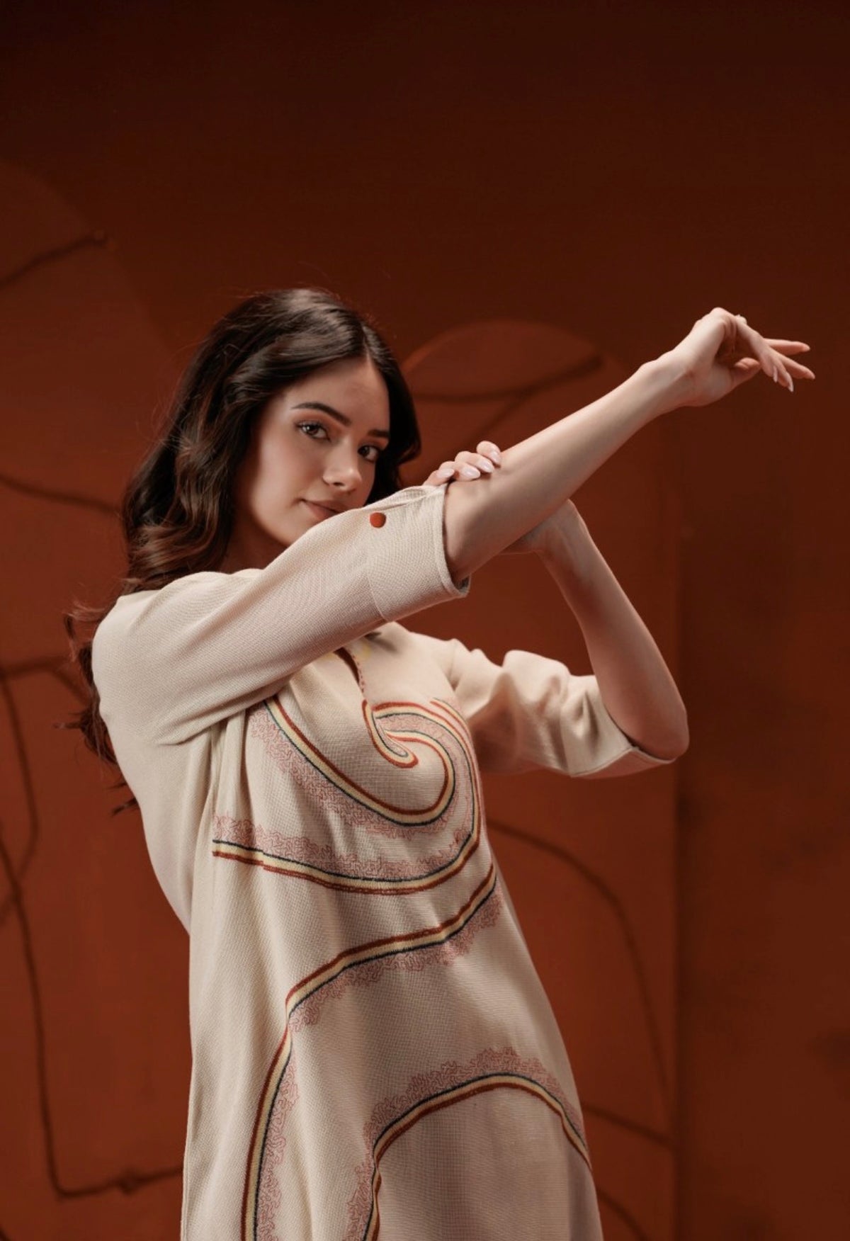 Sienna swirl contemporary kurta set