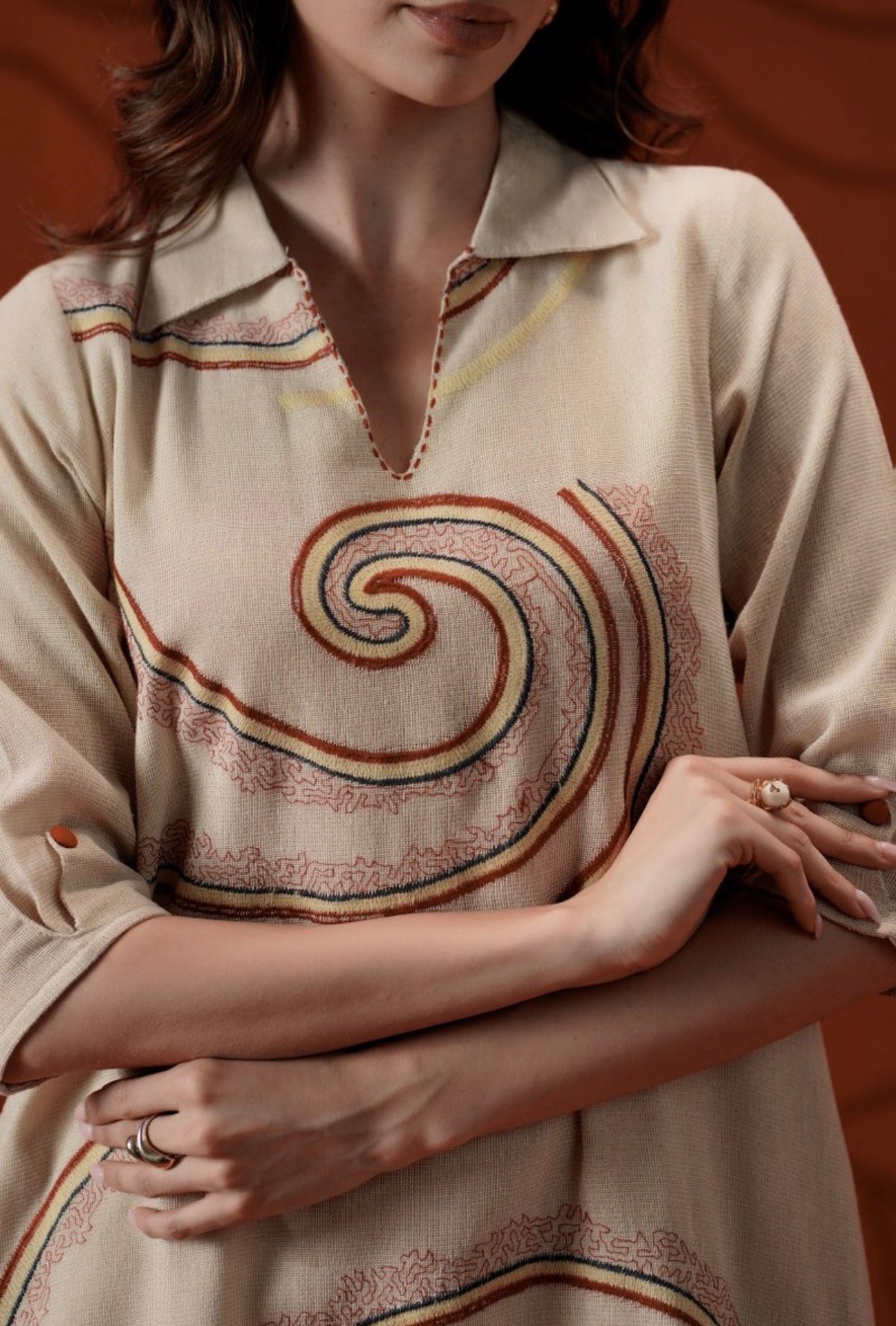 Sienna swirl contemporary kurta set
