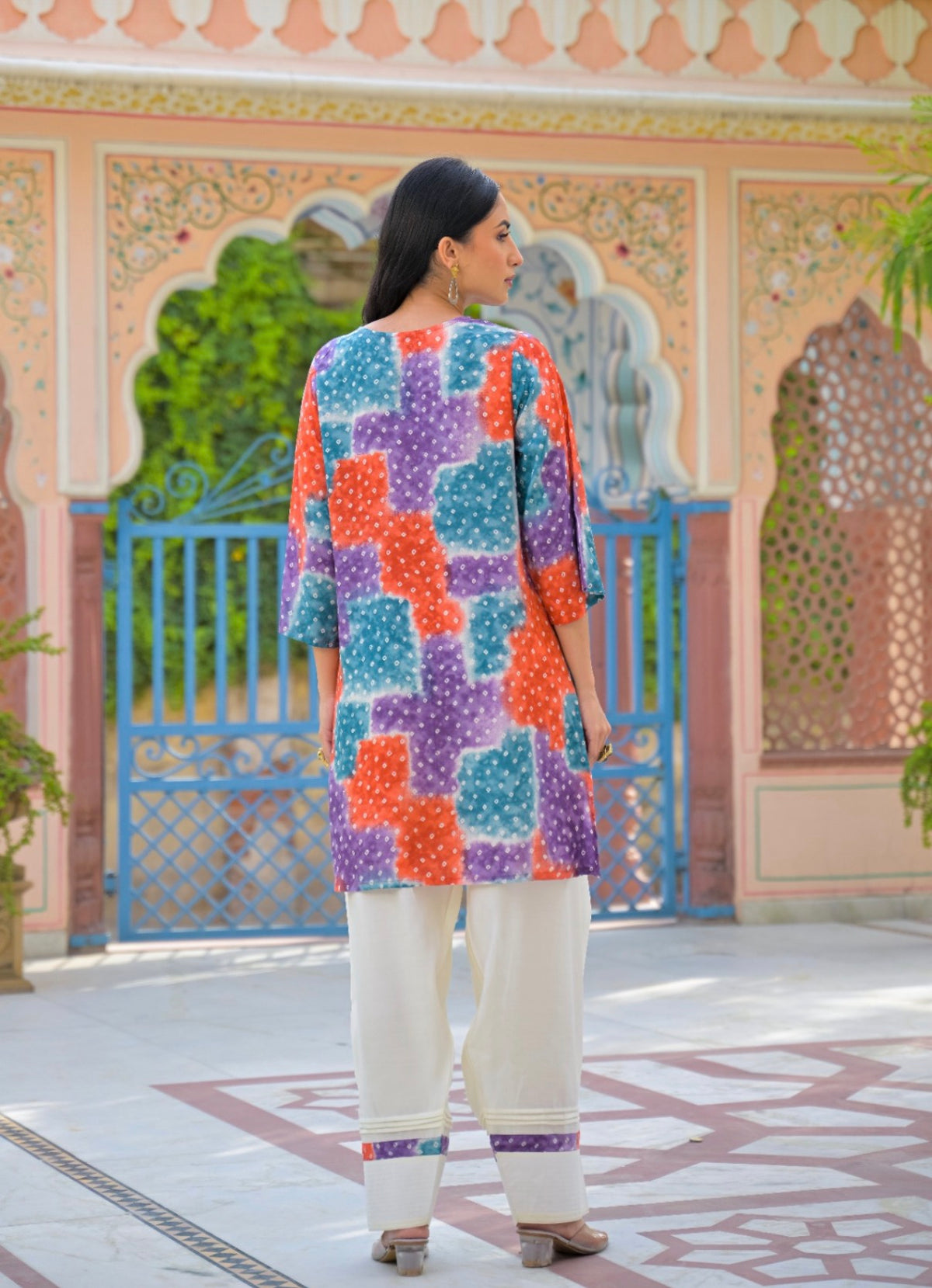 Fiesta bandhani artisanal farshi set