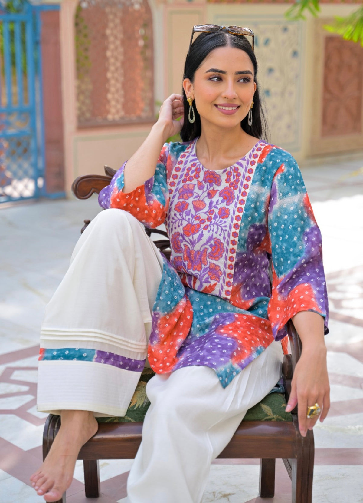 Fiesta bandhani artisanal farshi set