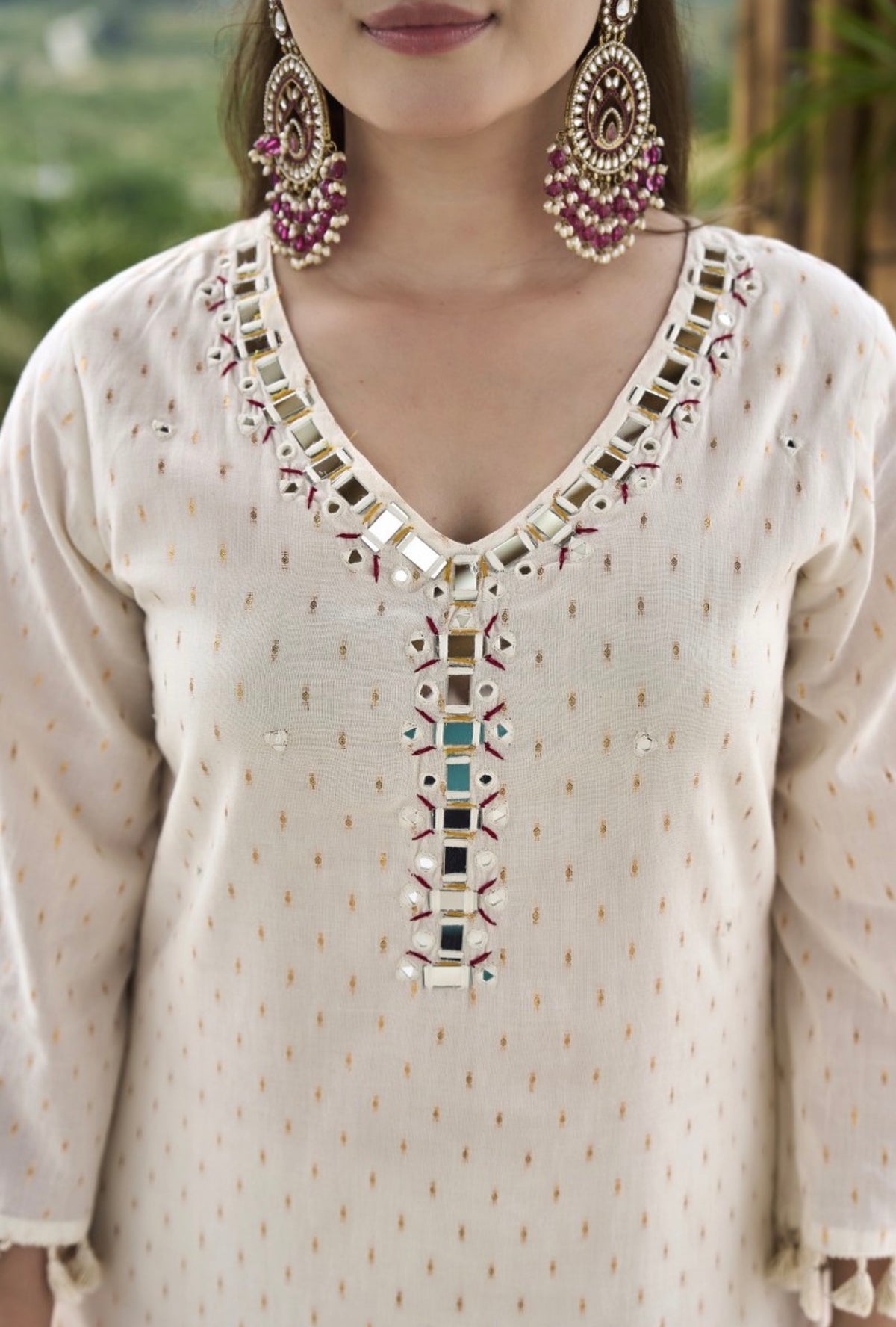 Crimson pink bloom kurta set