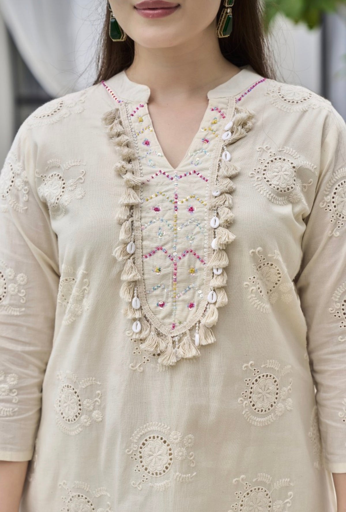 Breezy chic ivory elegance kurta set