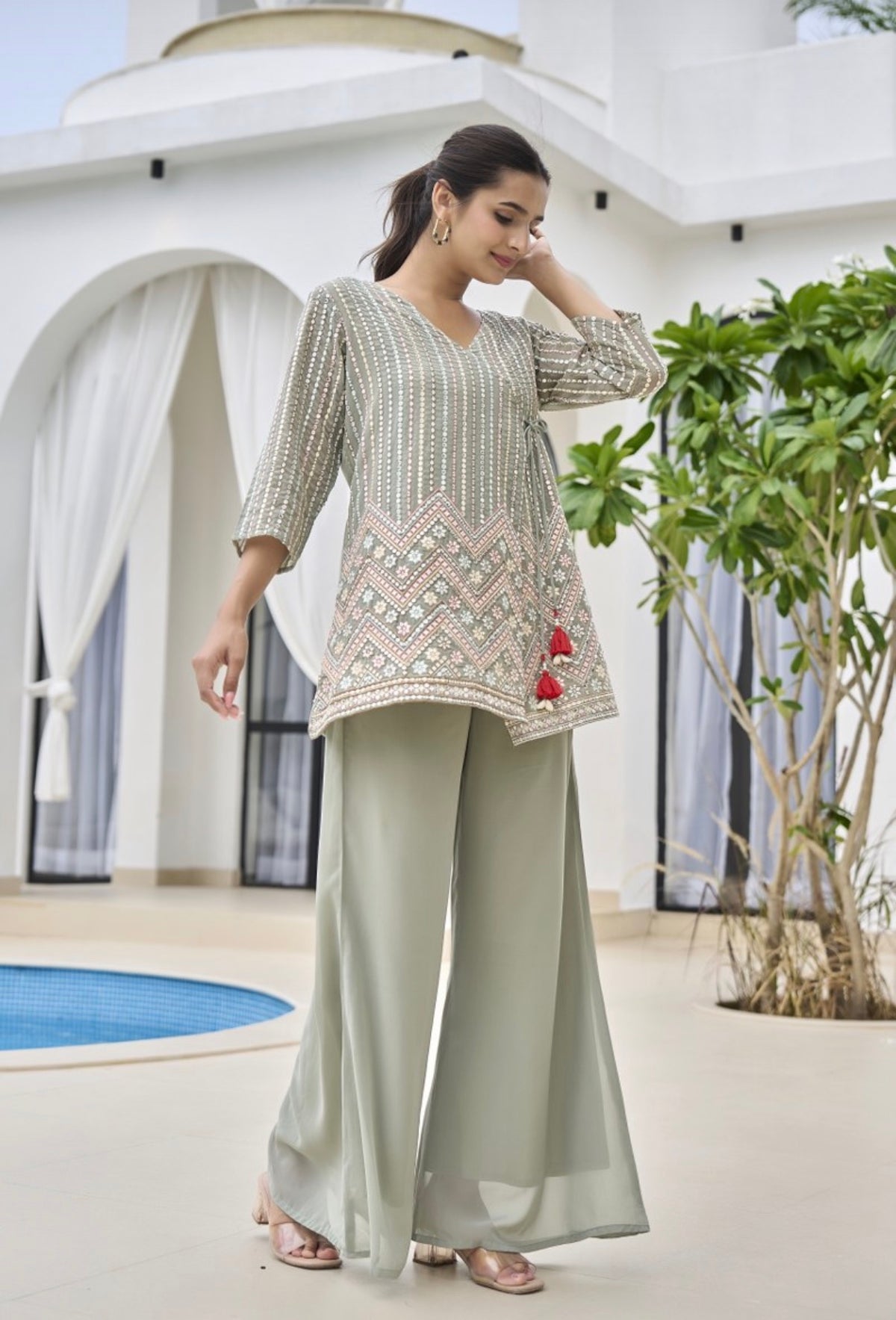 Olive mist serenity kurta set