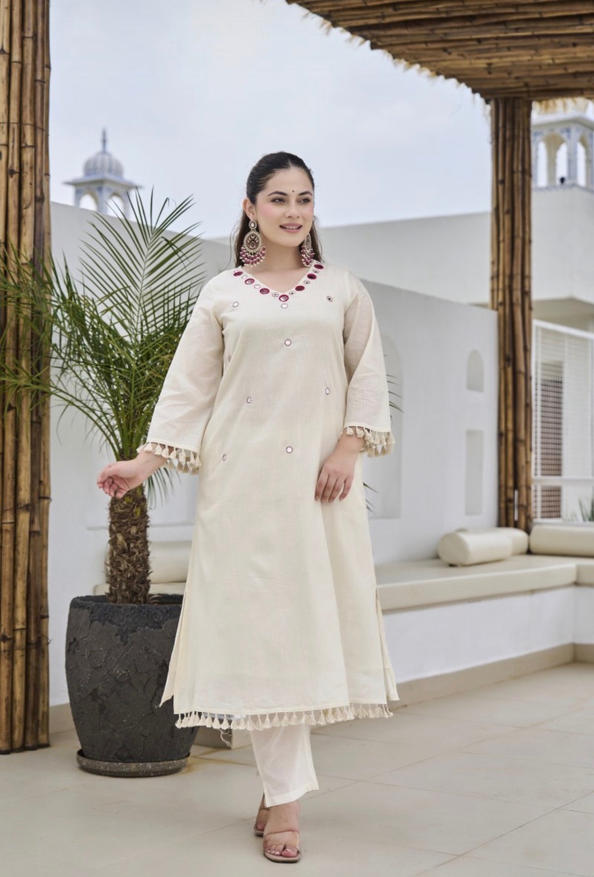 Ivory gulab serenity suit set