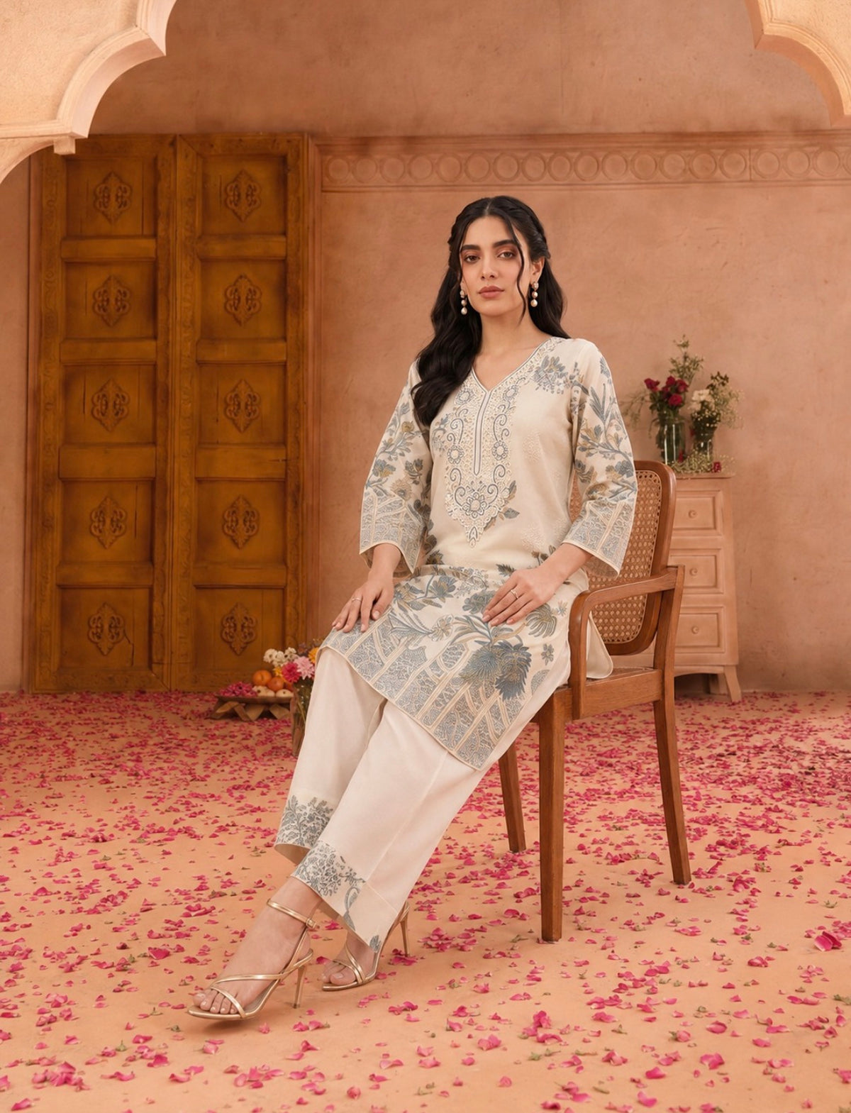 Vintage bloom elegance kurta set