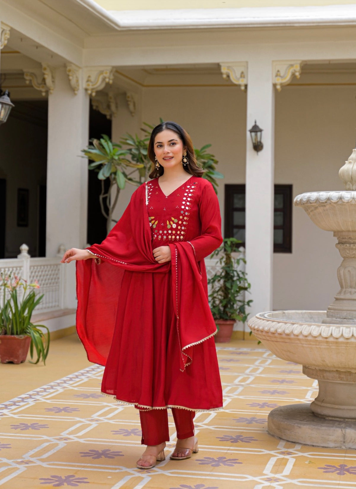 Scarlet charm ethnic suit set