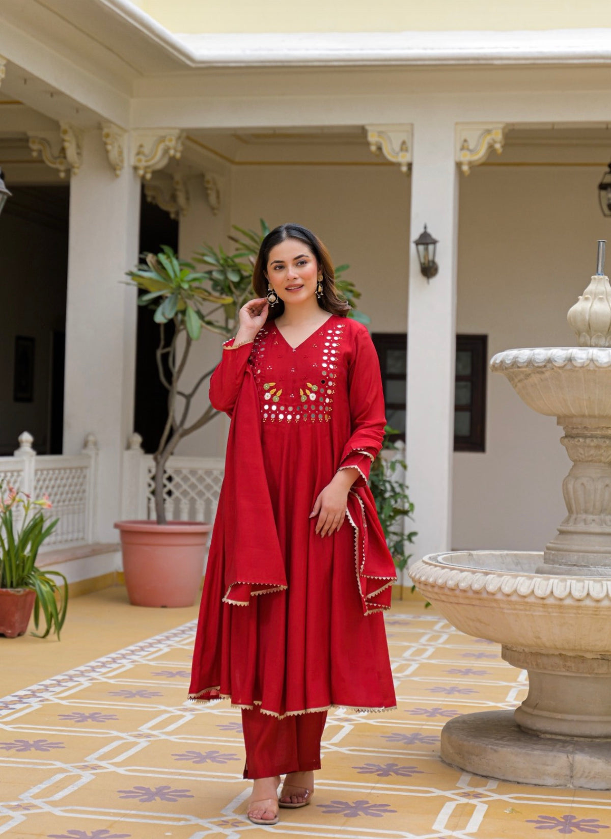 Scarlet charm ethnic suit set