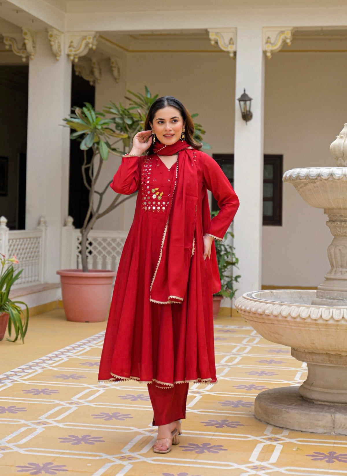 Scarlet charm ethnic suit set