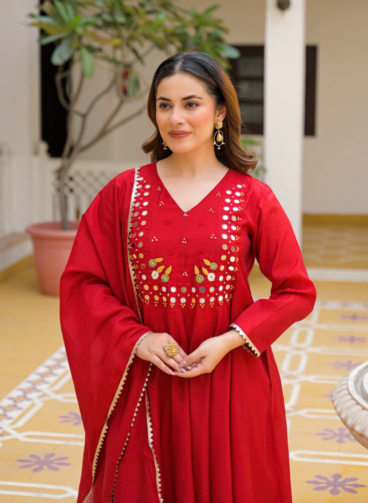 Scarlet charm ethnic suit set